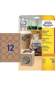 Этикетки ZWECKFORM крафт, d 60мм, 12шт, 25л.