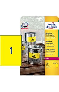 Наклейки ZWECKFORM п-эст,погодоуст,желт. А4, 210х297мм, 20л.