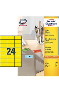 Наклейки ZWECKFORM, А4, 70х37мм, желтые, 24шт., 100л.