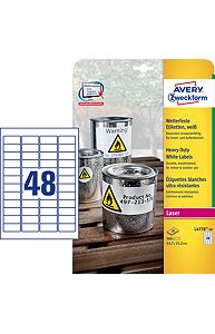 Наклейки ZWECKFORM влагостойкие, А4, 45,7х21,2мм, 48шт., 20л.