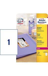 Этикетки ZWECKFORM глянцевые, фотокачество, 210х297мм, 1шт., 40л.