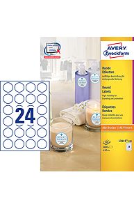 Наклейки ZWECKFORM, А4, круглые 40мм, 24шт., 100л.