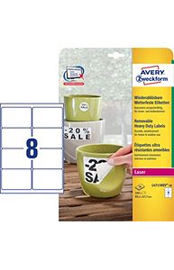 Наклейки ZWECKFORM влагостойкие, удаляемые А4, 99,1х67,7мм, 8шт., 20л.