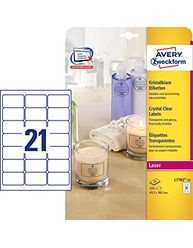 Этикетки ZWECKFORM крист.-прозр., 63,5х38,1мм, 21шт., 25 л