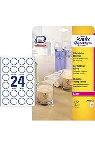 Этикетки ZWECKFORM крист.-прозр., d 40мм, 24шт., 25л. 