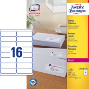 Наклейки ZWECKFORM QuickPEEL, А4, 99,1х33,9мм, 16шт., 100л.