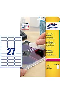 Наклейки-пломбы ZWECKFORM, 63,5х29,6мм, 27шт., 20л.