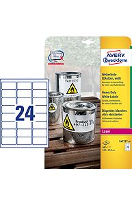 Наклейки ZWECKFORM влагостойкие, А4, 63,5х33,9мм, 24шт., 100л.