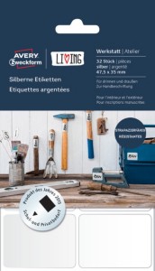 Этикетки ZWECKFORM Living металлизированные, 47,5х35мм