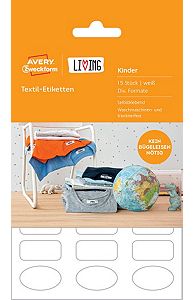 Этикетки ZWECKFORM Living для одежды 4-х форматов, белые