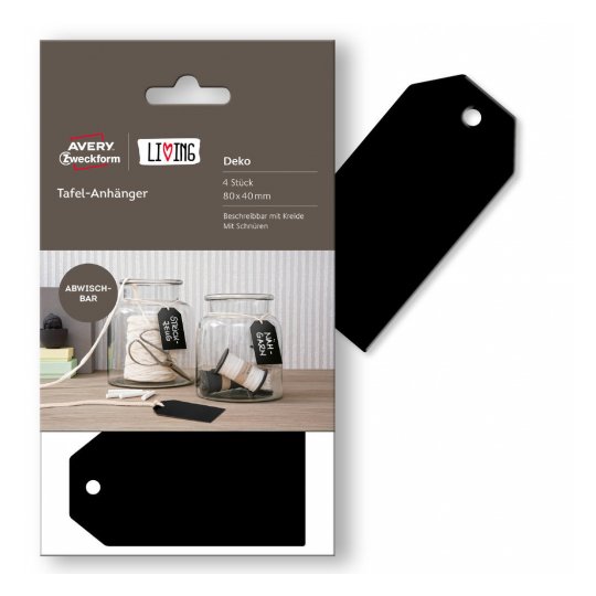 Этикетки ZWECKFORM Living меловые бирки 80*40, черные